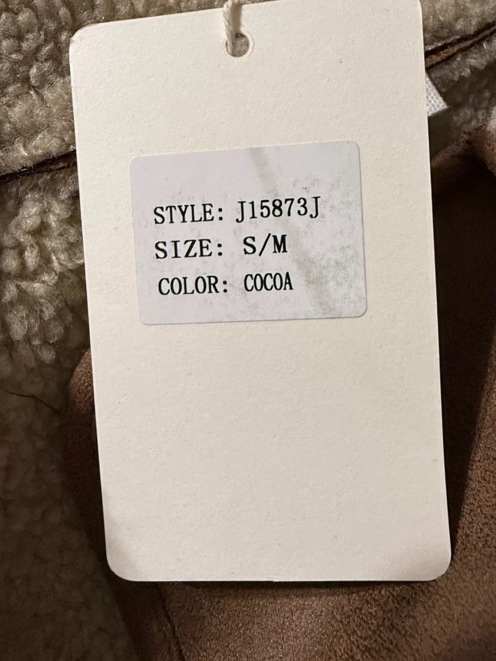 NWT Fleece-Lined Faux Suede Jacket